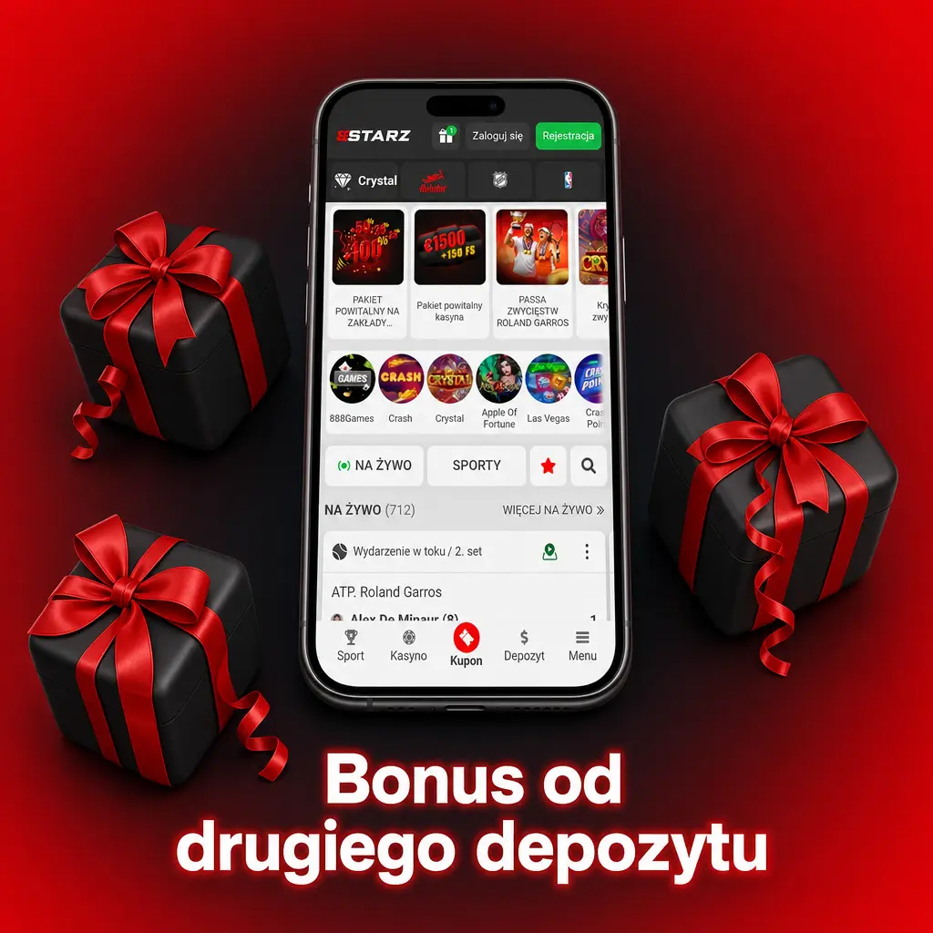 Bonus od drugiego depozytu: 50% do 1000 PLN przy wpłacie od 50 PLN, obrót 25x w 7 dni, automaty NetEnt i Play'n GO