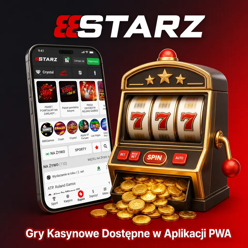Gry kasynowe dostępne w aplikacji PWA 888starz - popularne automaty i gry na żywo od Pragmatic Play, Evolution Gaming i NetEnt