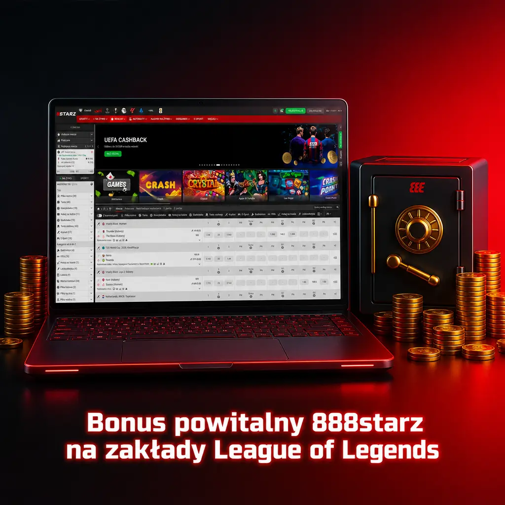 Bonus powitalny 888starz 200% do 1700 PLN na zakłady League of Legends oraz inne mecze LCK, LPL i LEC