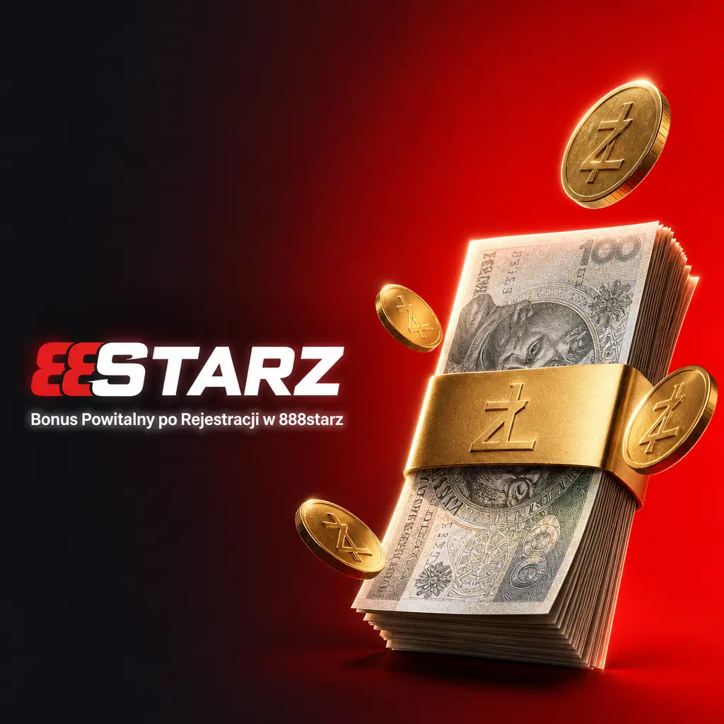 Bonus powitalny 888starz po rejestracji: 200% do 1700 PLN na sport lub 100% do 6500 PLN + 150 free spinów w kasynie.
