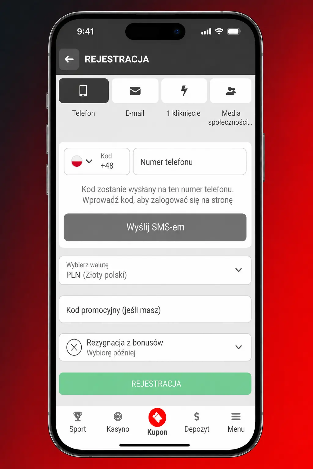 Instrukcja krok po kroku odbioru bonusu rejestracyjnego 888starz po rejestracji konta w PLN