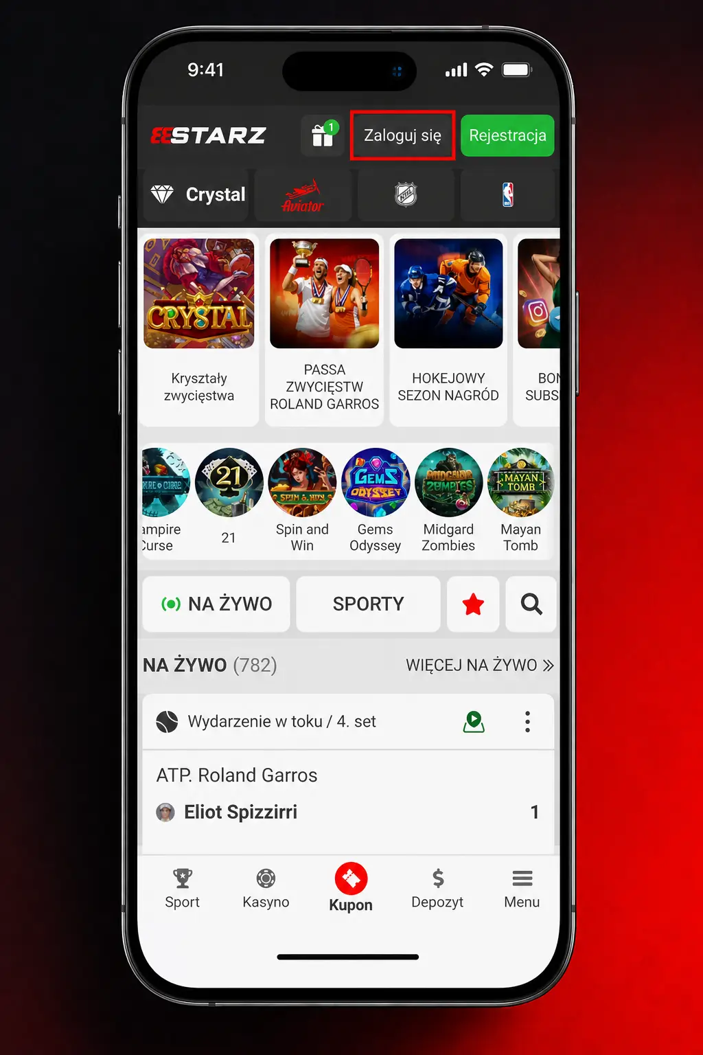 Logowanie do 888starz przez aplikację mobilną na Androida i iOS z biometrią i powiadomieniami push