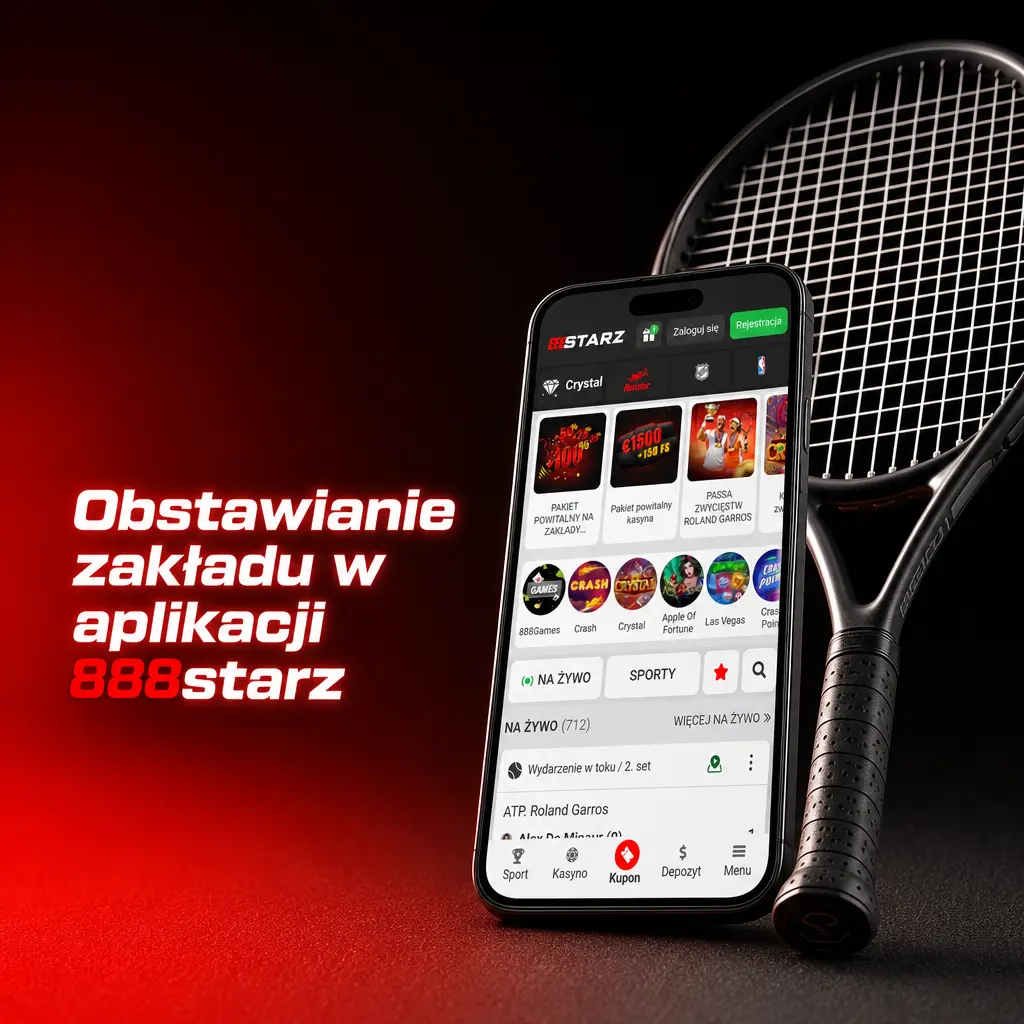 Kupon zakładu w aplikacji 888starz z wyborem meczu, kursu i kwoty stawki