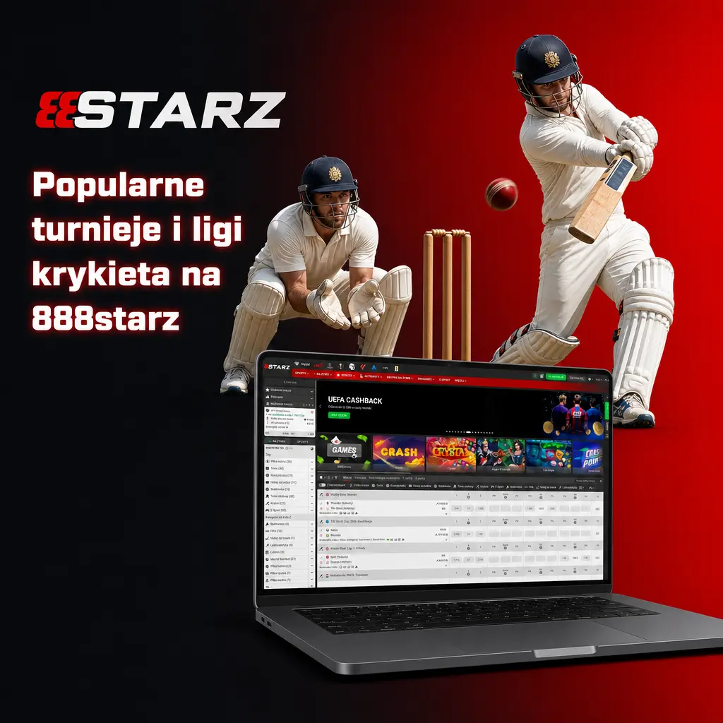 Kursy bukmacherskie 888starz na turnieje krykieta: Puchar Świata T20, Ashes, IPL, BBL, PSL, CPL i inne ligi klubowe.