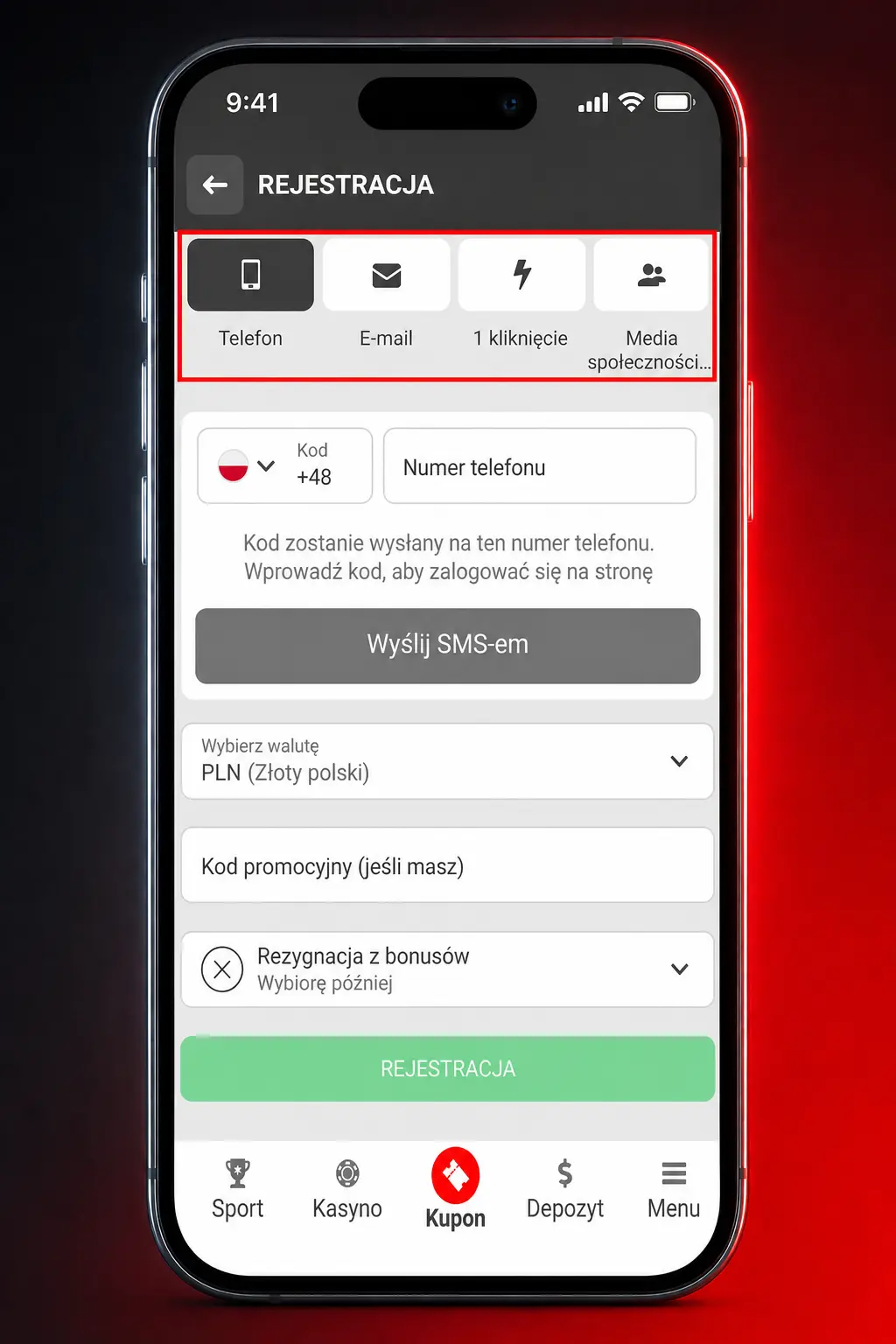 Rejestracja w aplikacji 888starz krok po kroku na telefonie dla pełnoletnich graczy