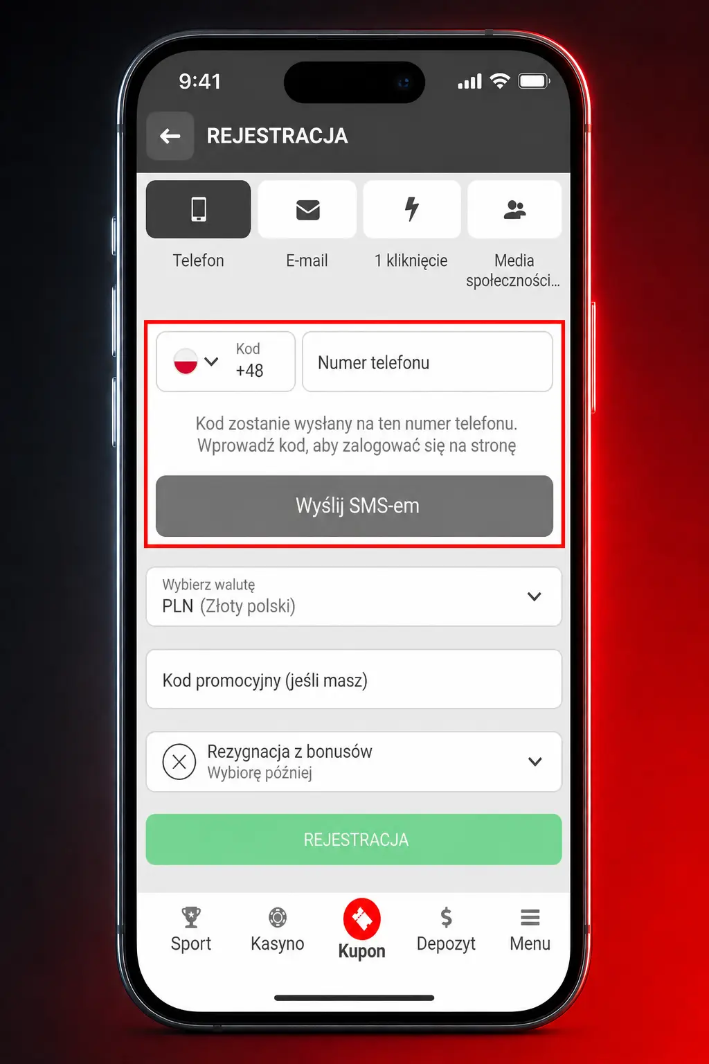 Rejestracja przez aplikację 888starz – formularz zakładania konta krok po kroku dla pełnoletnich graczy