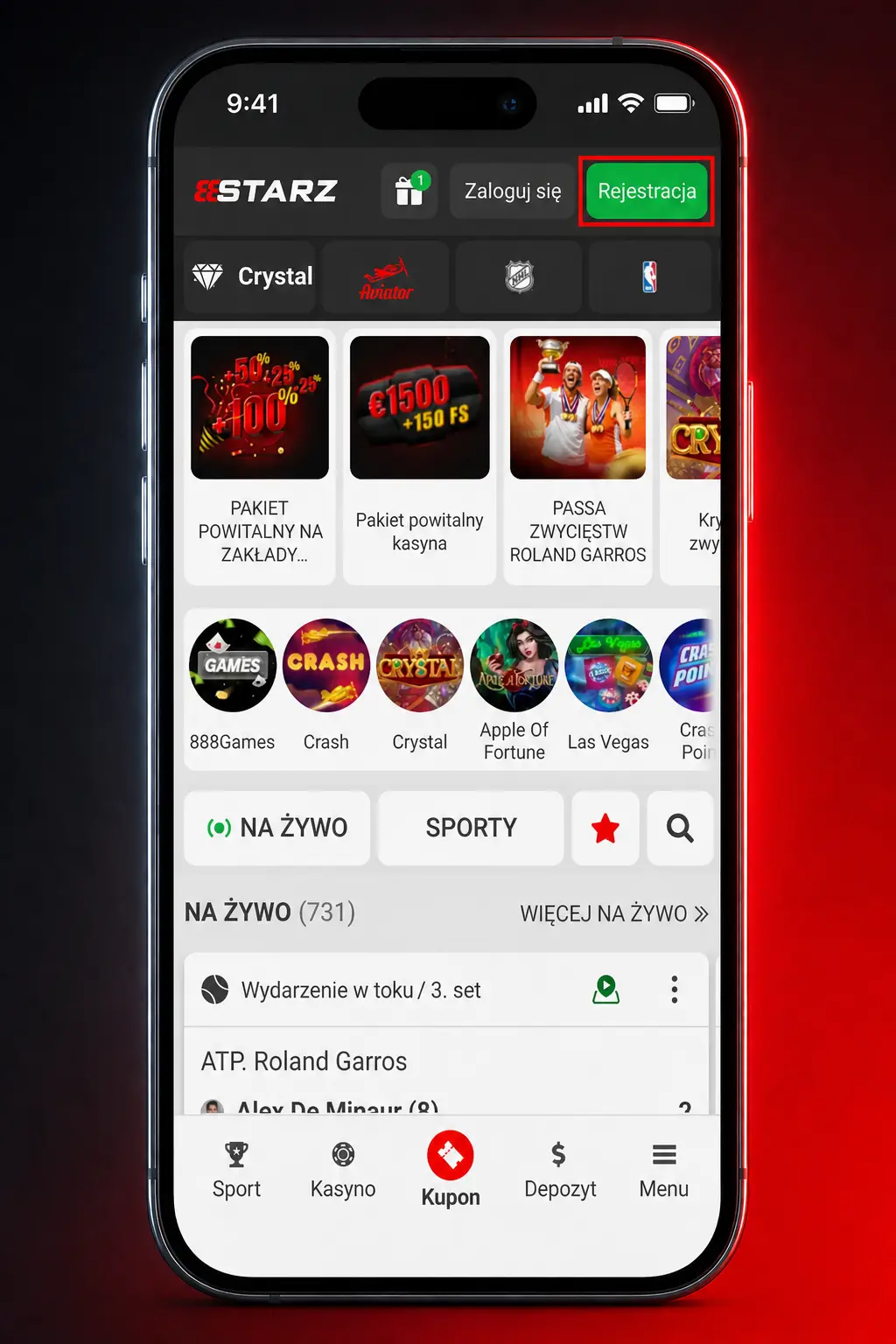 Rejestracja przez aplikację 888starz – formularz zakładania konta krok po kroku dla graczy 18+