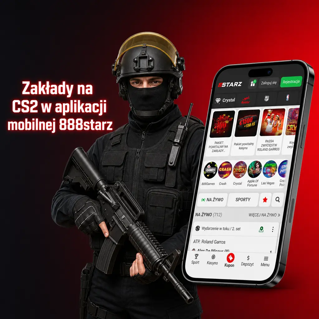 Zakłady na CS2 w aplikacji mobilnej 888starz na Androida i iOS – szybka instalacja i obstawianie meczów eSport.