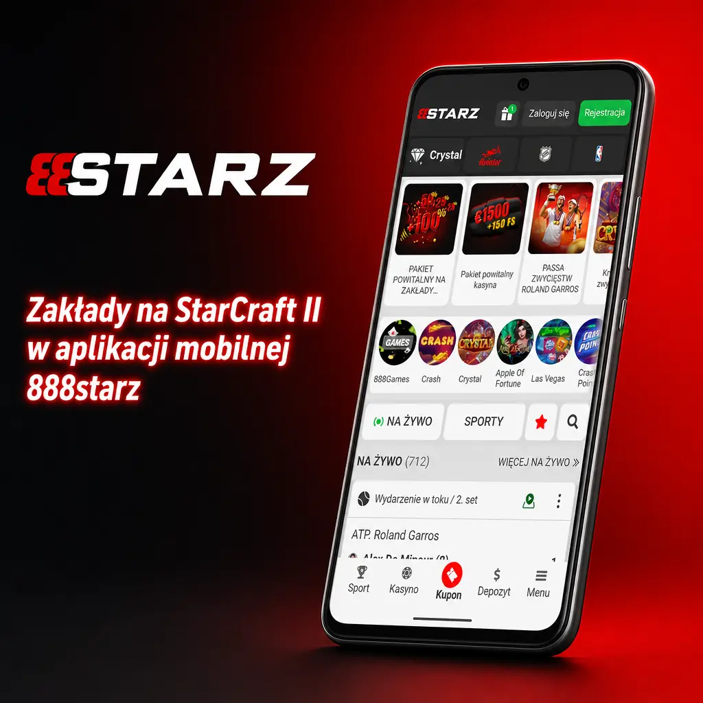 Zakłady na StarCraft II GSL i ESL Masters w aplikacji mobilnej 888starz na Android i iOS
